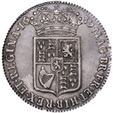 1689 King William & Queen Mary Halfcrown, First Shield, Caul only frosted