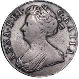 1708 Queen Anne Crown, Plumes in angles - SEPTIMO