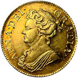 1714 Queen Anne Guinea - Remaining Lustre Near Ex Fine