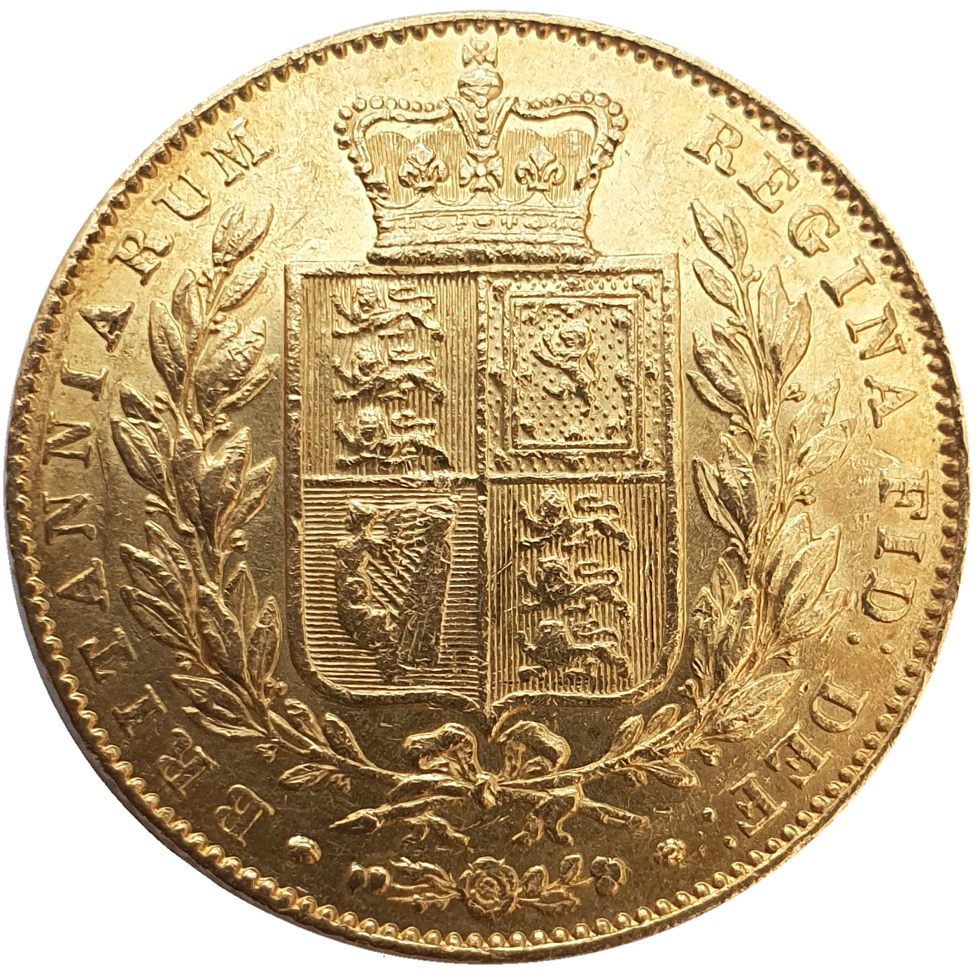 1843 Queen Victoria Shield Reverse Sovereign
