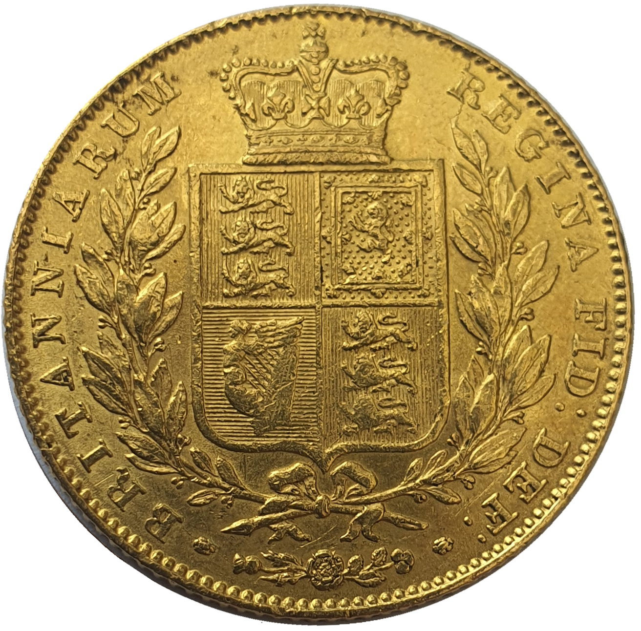 1843 Queen Victoria Shield Reverse Sovereign