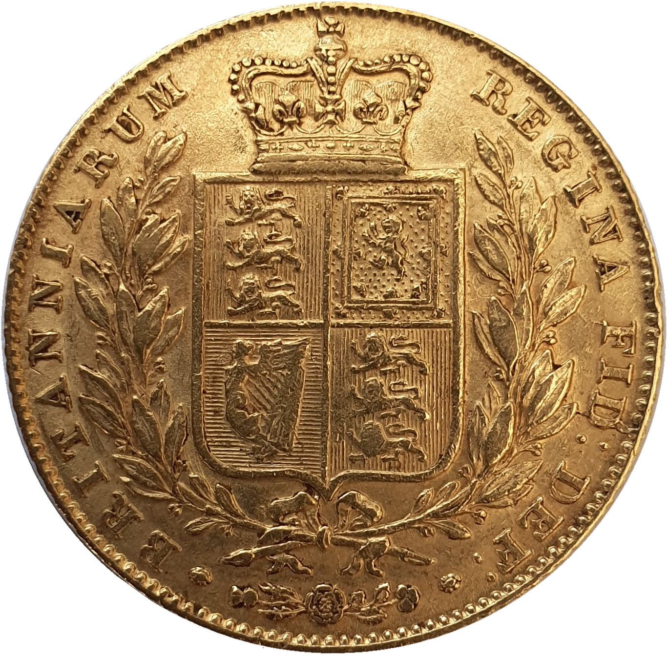 1844 Queen Victoria Shield Reverse Sovereign - Narrow Date