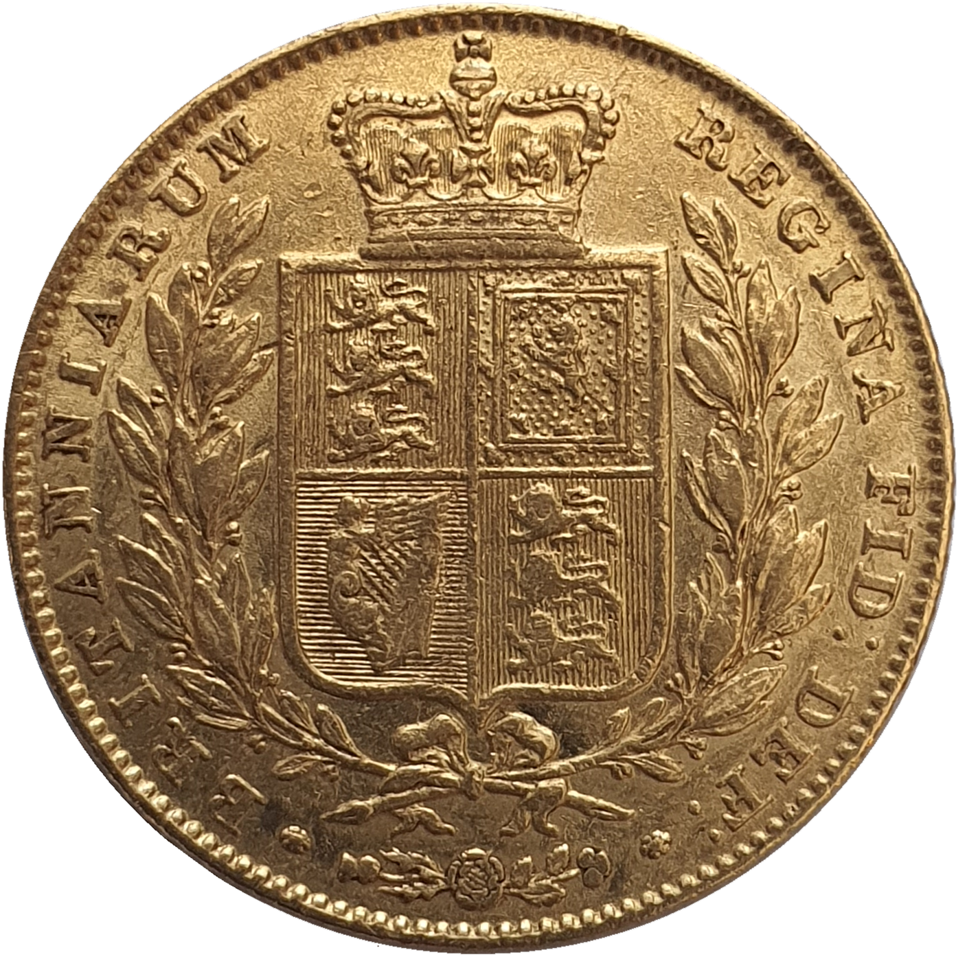 1844 Queen Victoria Shield Reverse Sovereign - narrow date