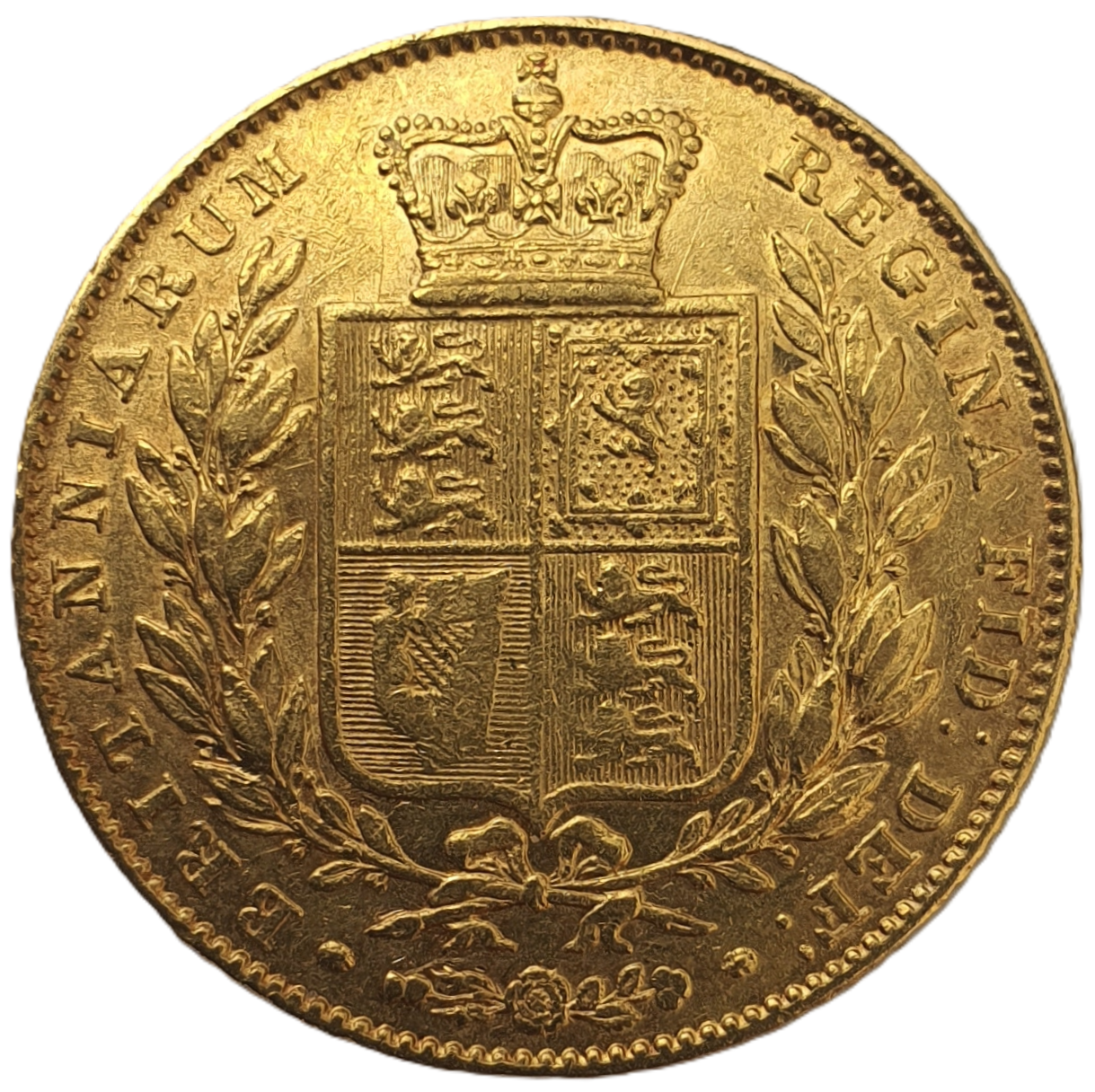 1845 Queen Victoria Shield Reverse Sovereign - Narrow Date