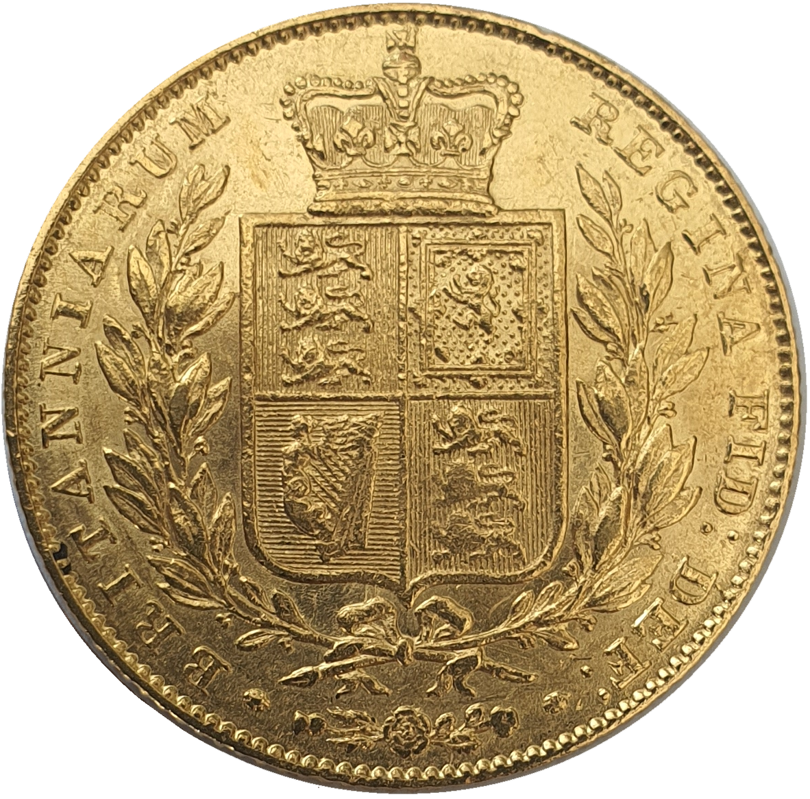 1846 Queen Victoria Shield Reverse Sovereign