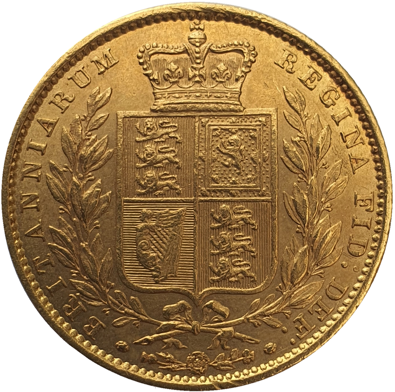 1850 Queen Victoria Shield Reverse Sovereign