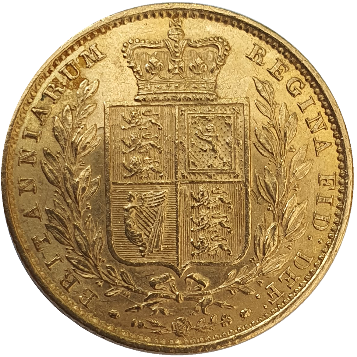 1852 Queen Victoria Shield Reverse Sovereign