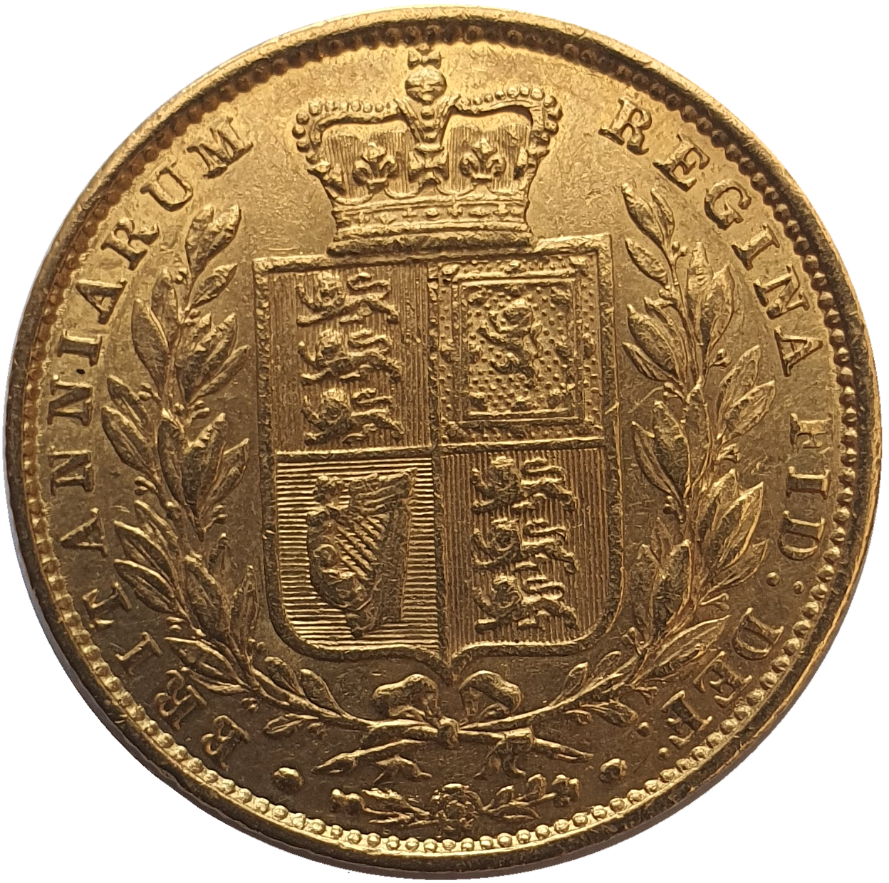 1854 Queen Victoria Shield Reverse Sovereign