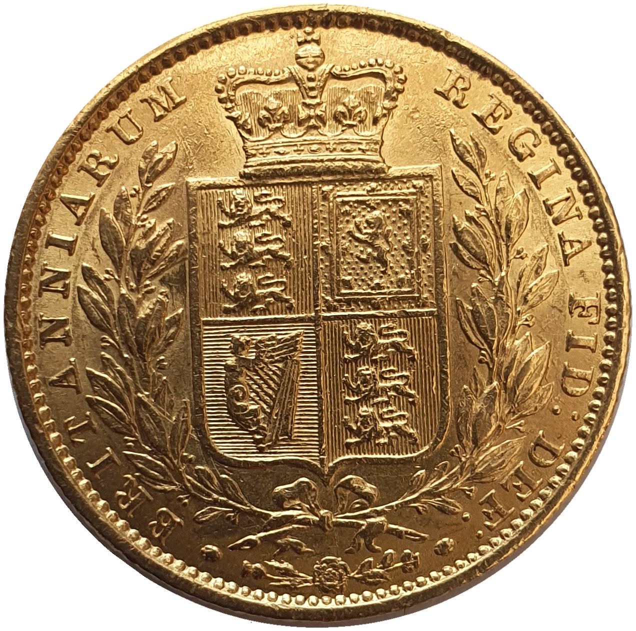 1854 Queen Victoria Shield Reverse Sovereign