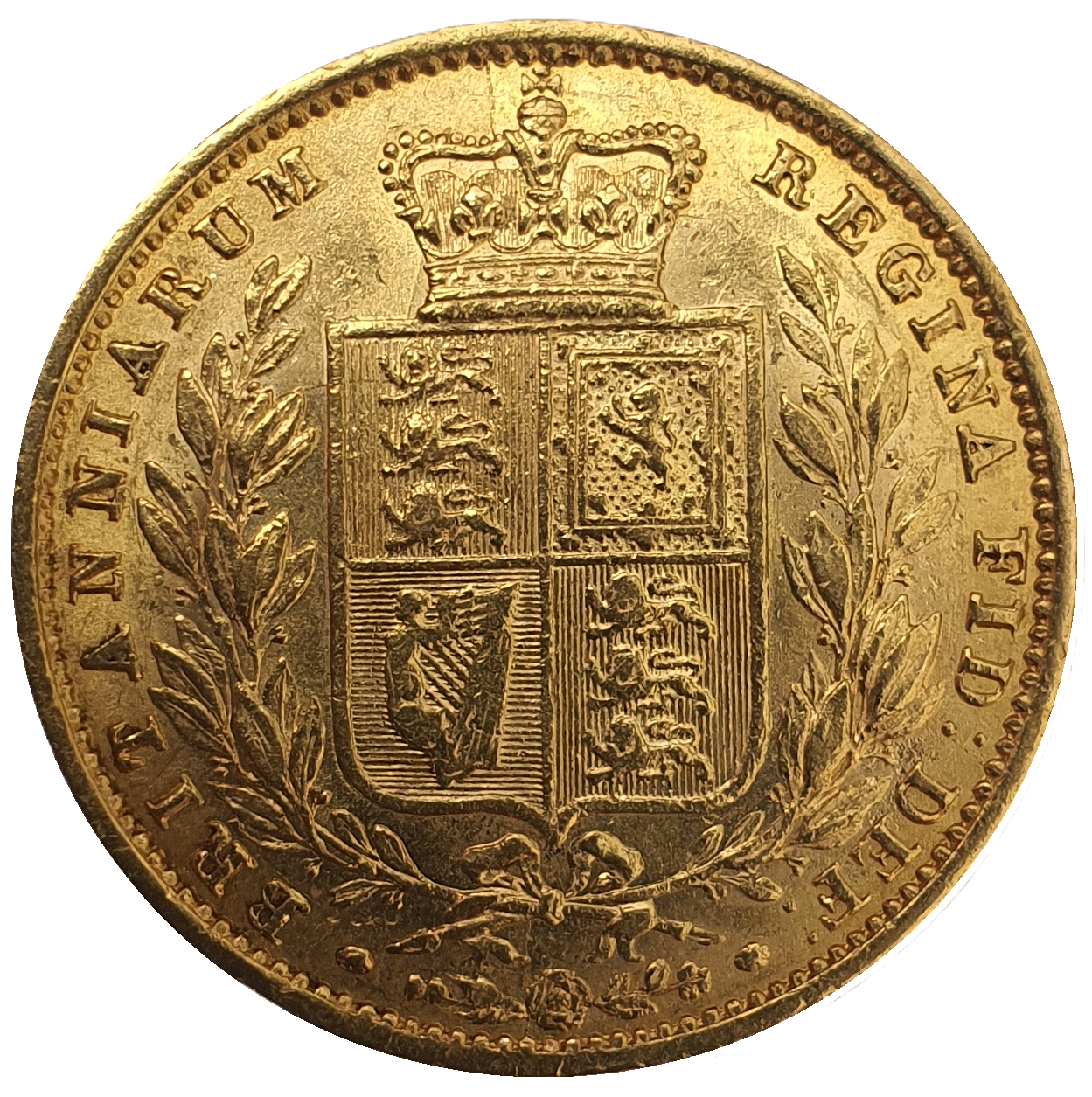 1857 Queen Victoria Shield Reverse Sovereign