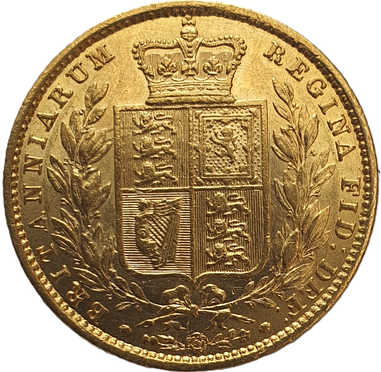 1857 Queen Victoria Shield Reverse Sovereign