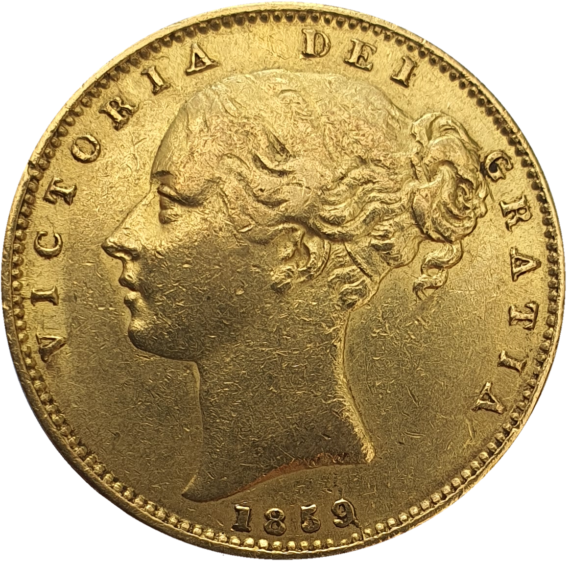 1859 Queen Victoria Shield Reverse Sovereign