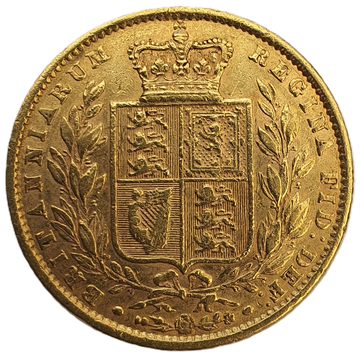 1861 Queen Victoria Shield Reverse Sovereign - ROMAN I