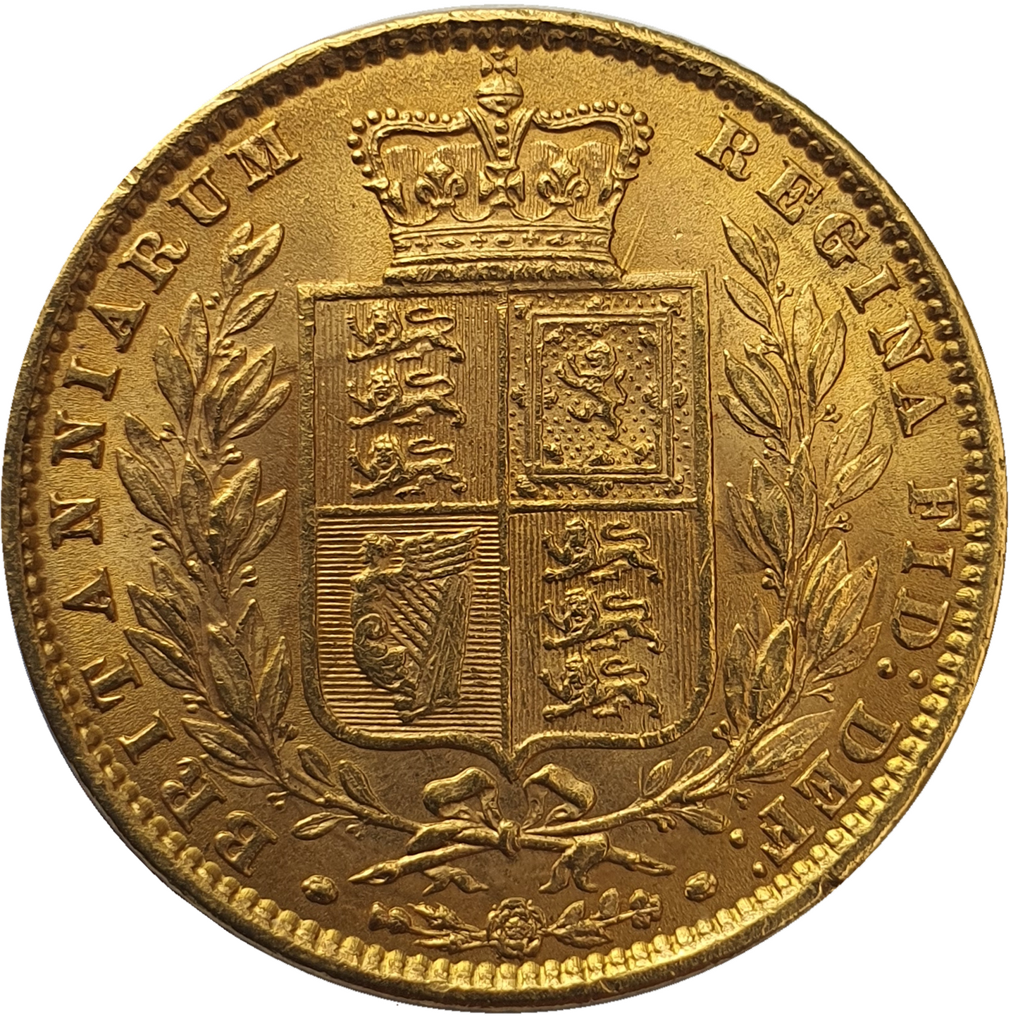 1862 Queen Victoria Shield Reverse Sovereign - Wide Date