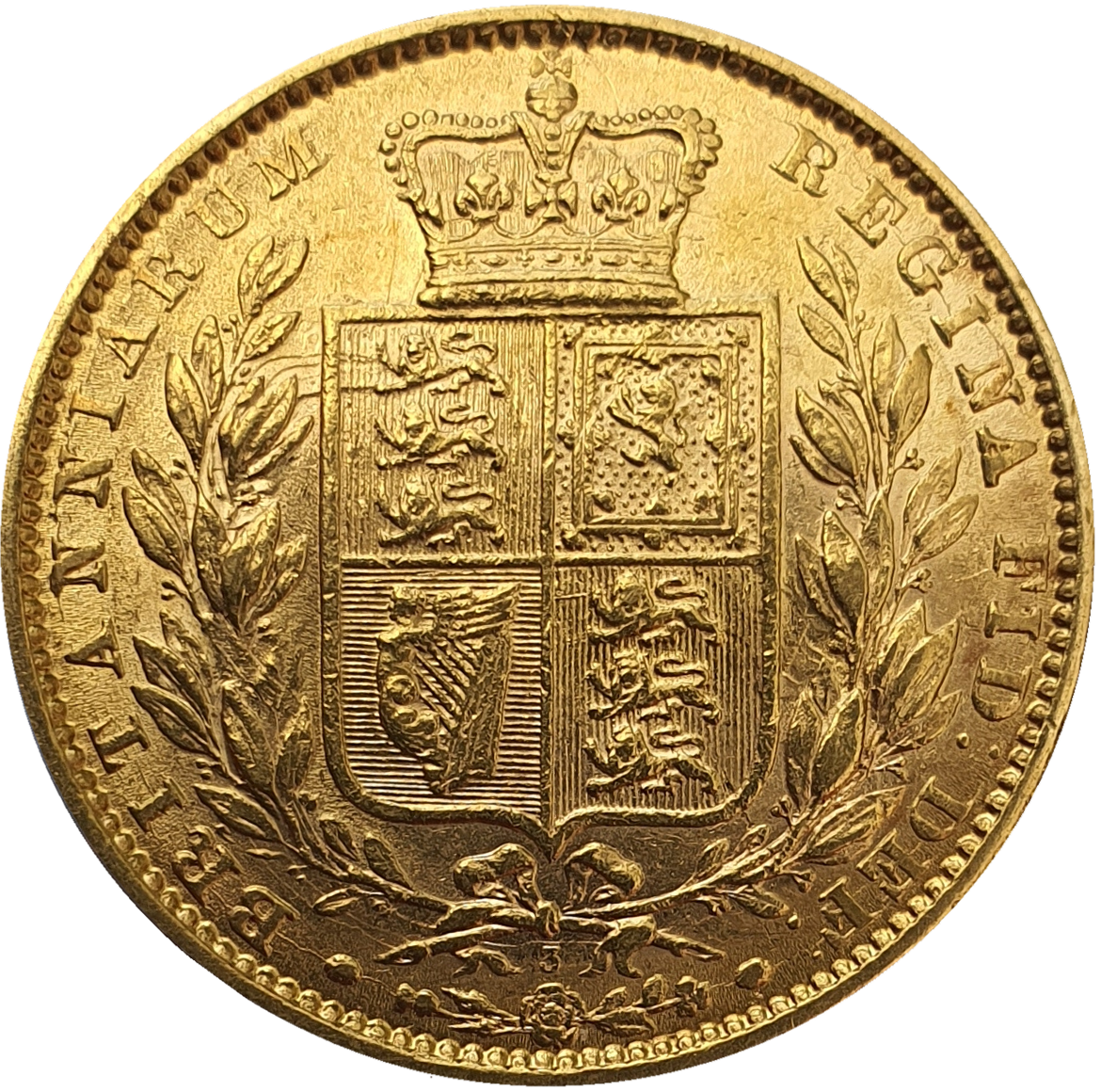 1863 Queen Victoria Shield Reverse Sovereign - #Die No3