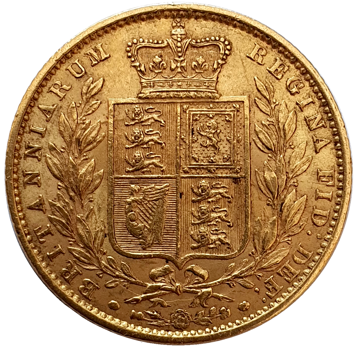 1863 Queen Victoria Shield Reverse Sovereign - No Die