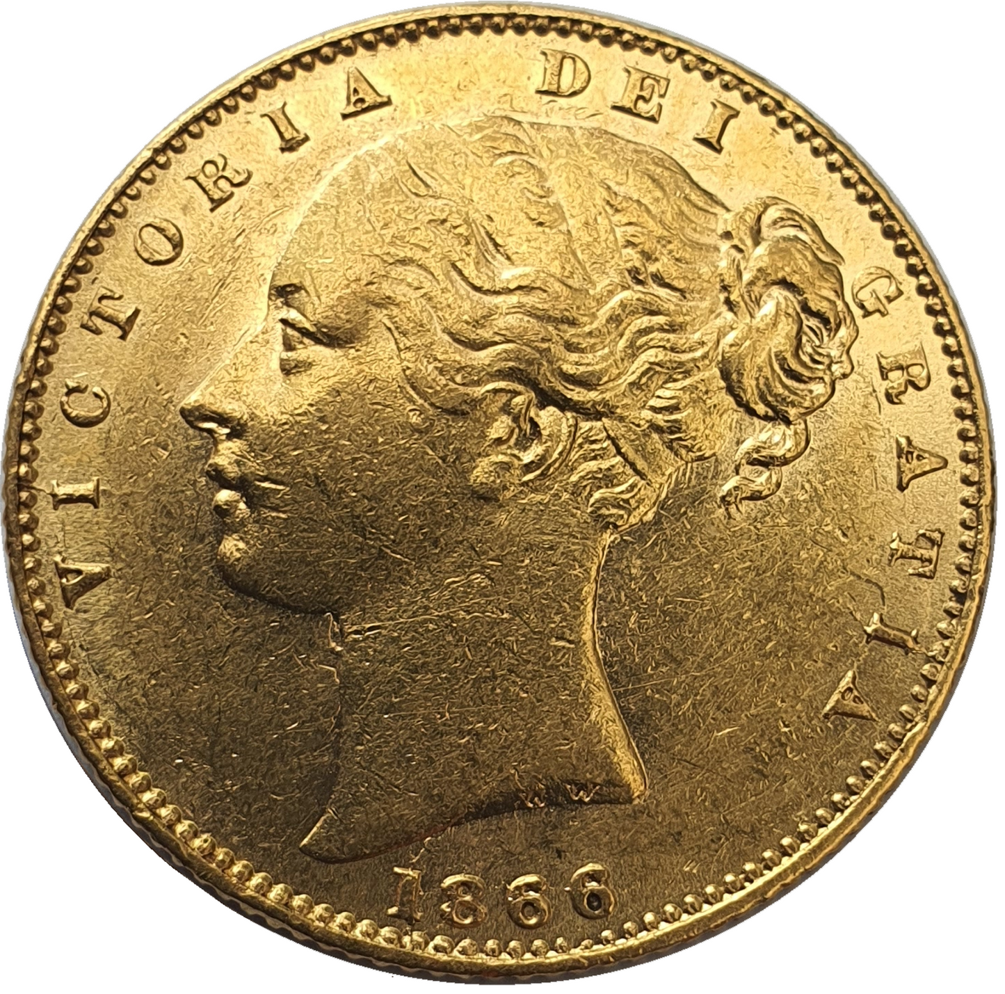 1866 Queen Victoria Shield Reverse Sovereign - #Die No21