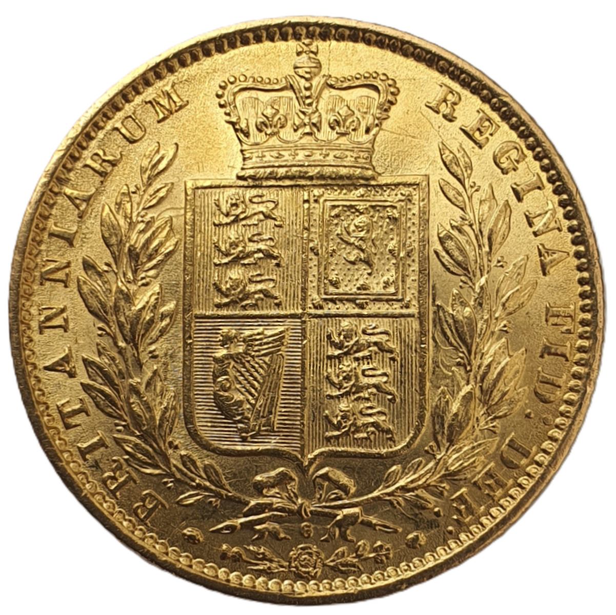 1869 Queen Victoria Shield Reverse Sovereign - #Die No6