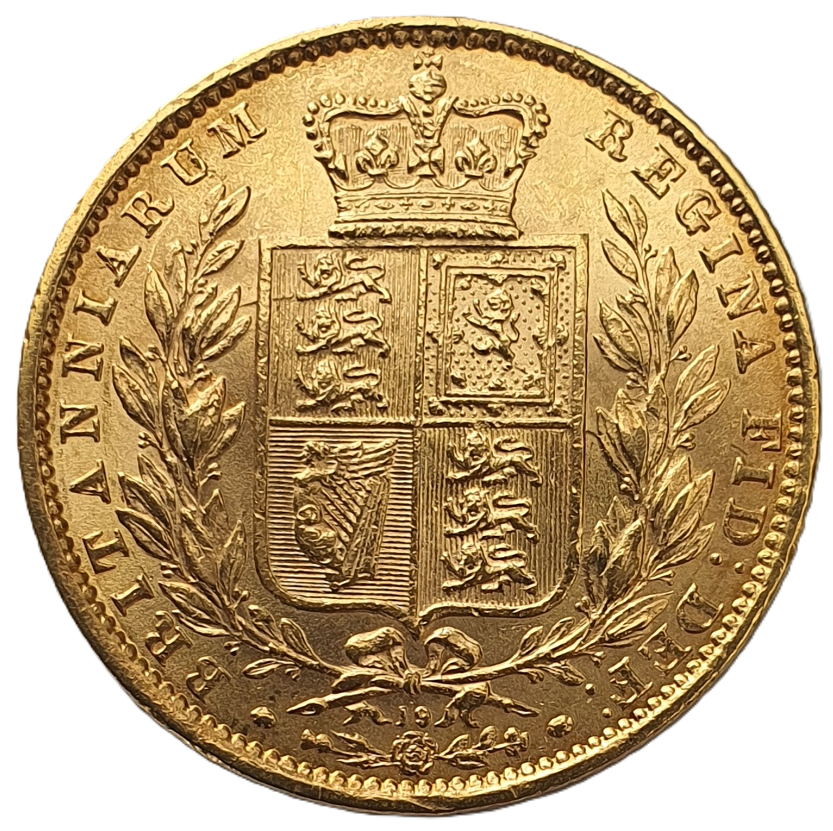 1869 Queen Victoria Shield Reverse Sovereign - #Die No19