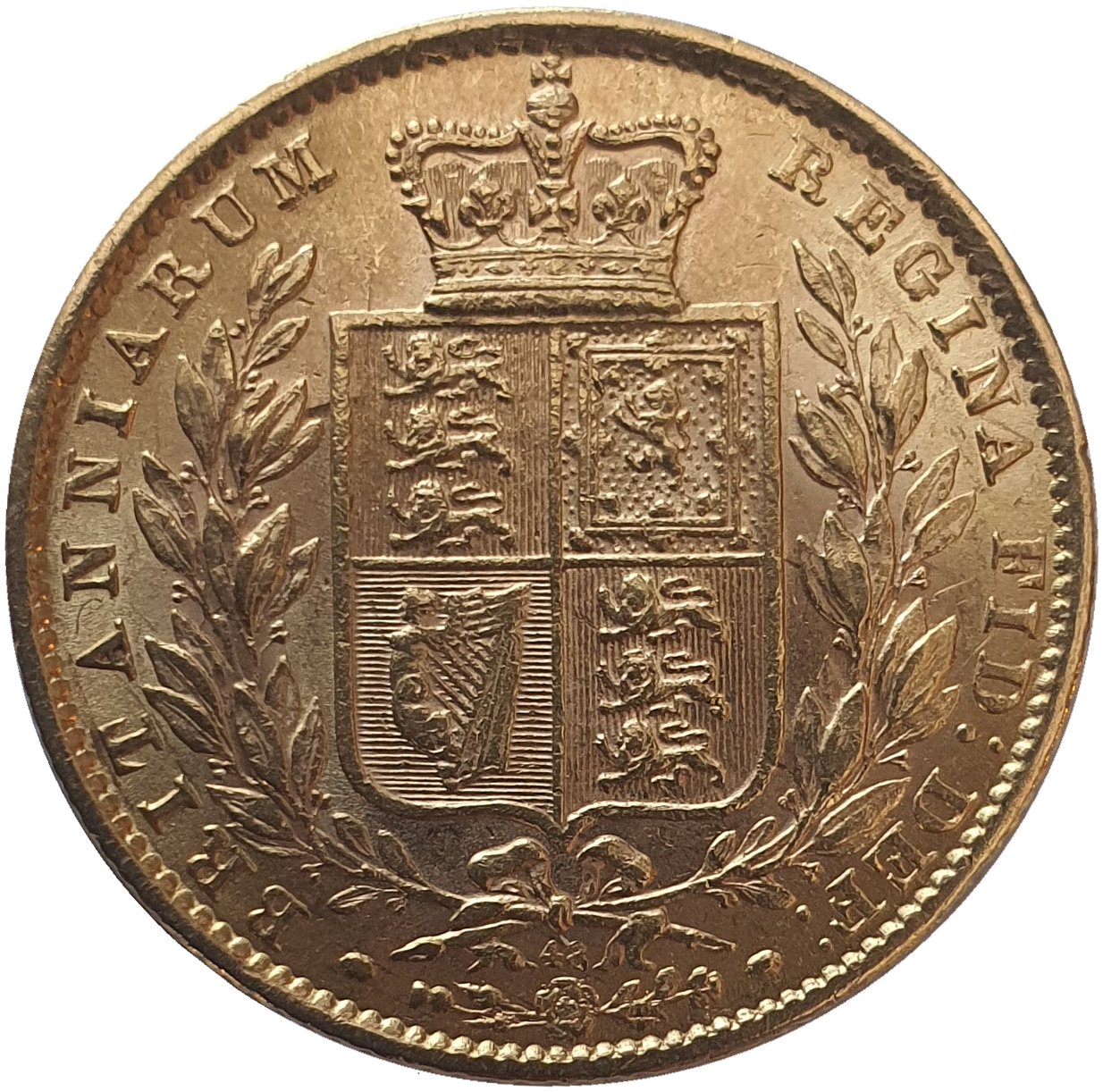 1871 Queen Victoria Shield Reverse Sovereign - Die #48