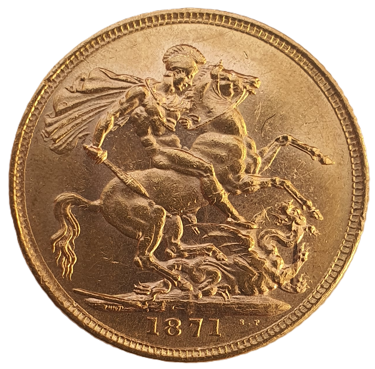 1871 Queen Victoria Young Head Gold Sovereign