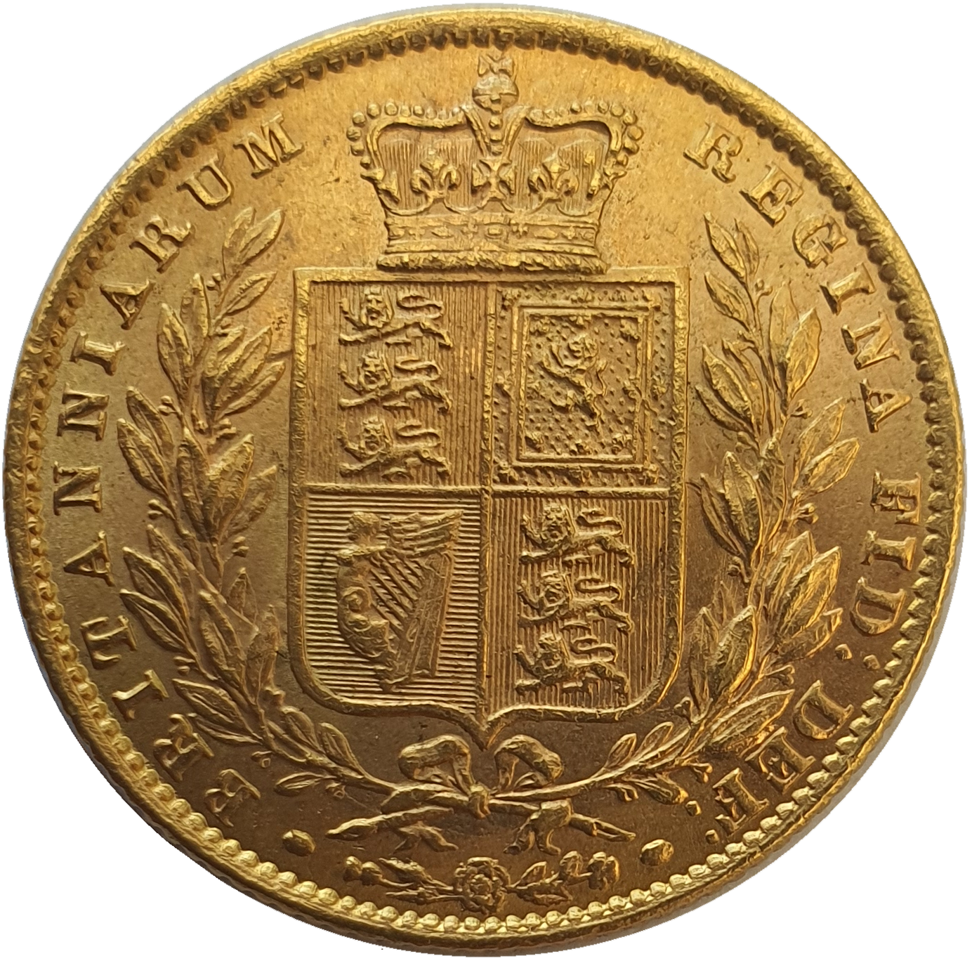 1872 Queen Victoria Shield Reverse Sovereign - No Die