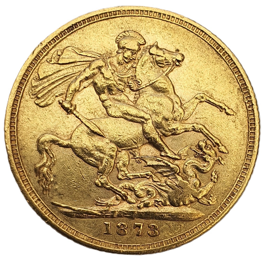 1873 Queen Victoria Young Head Gold Sovereign (Sydney)
