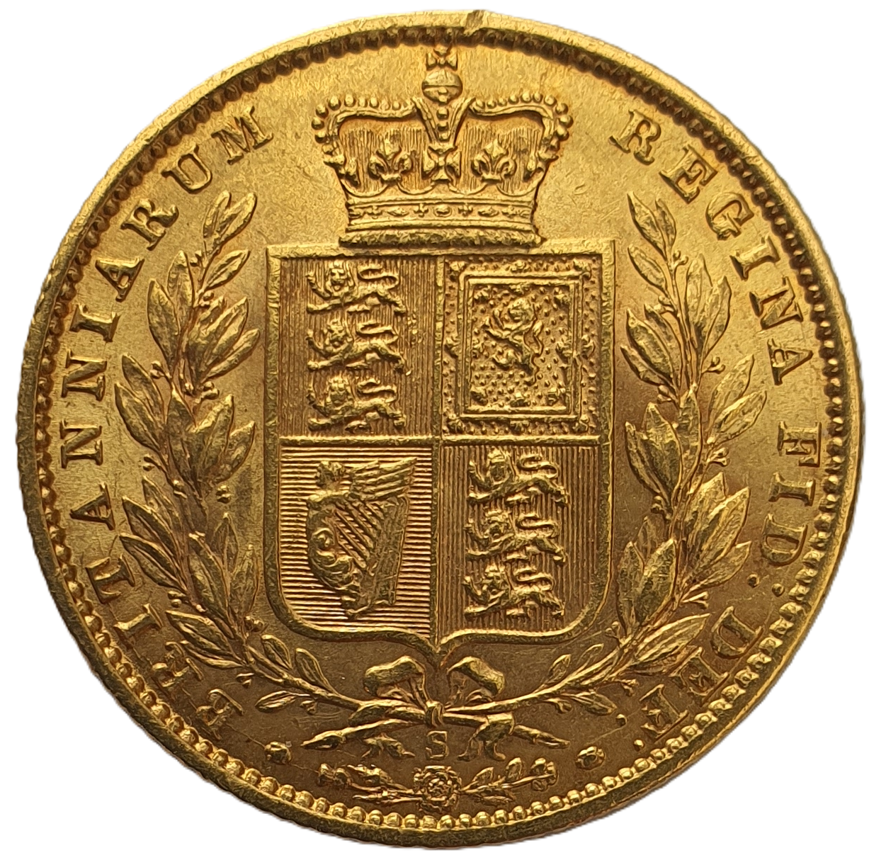 1873-S Queen Victoria Shield Reverse Sovereign