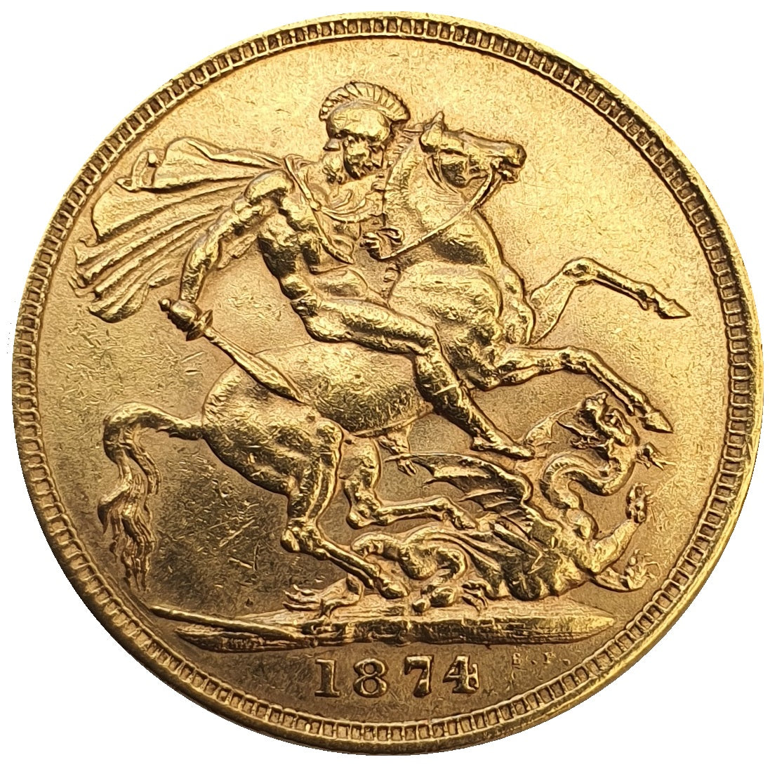 1874 Queen Victoria Young Head Gold Sovereign (Sydney)