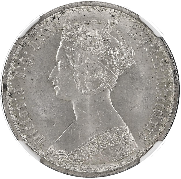 1875 Queen Victoria Gothic Florin, MDCCCLXXV - NGC MS-63