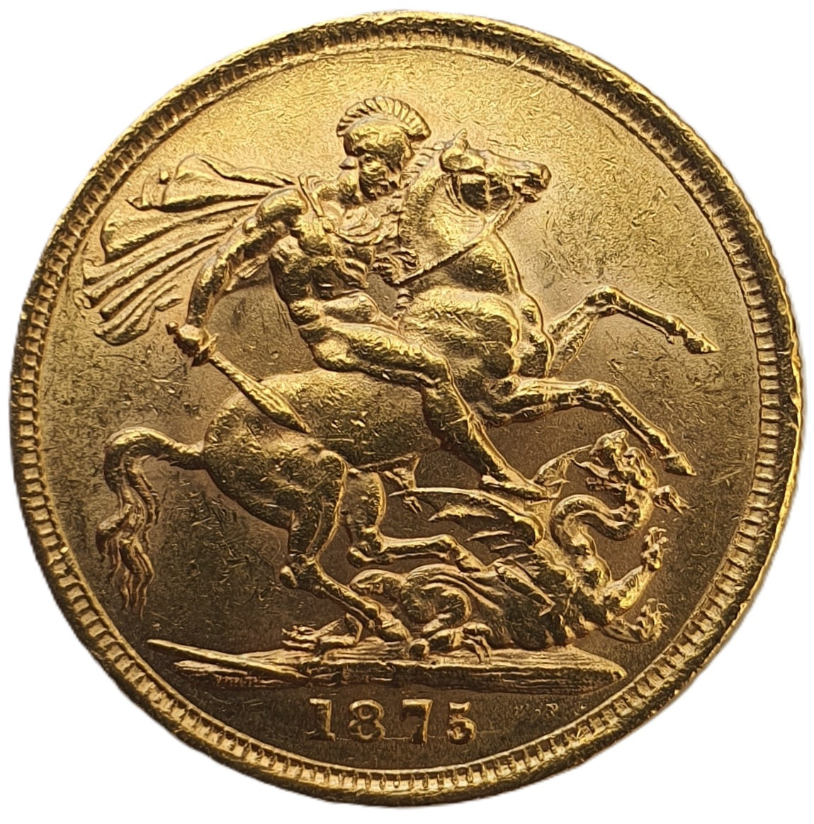 1875-M Queen Victoria Young Head Gold Sovereign