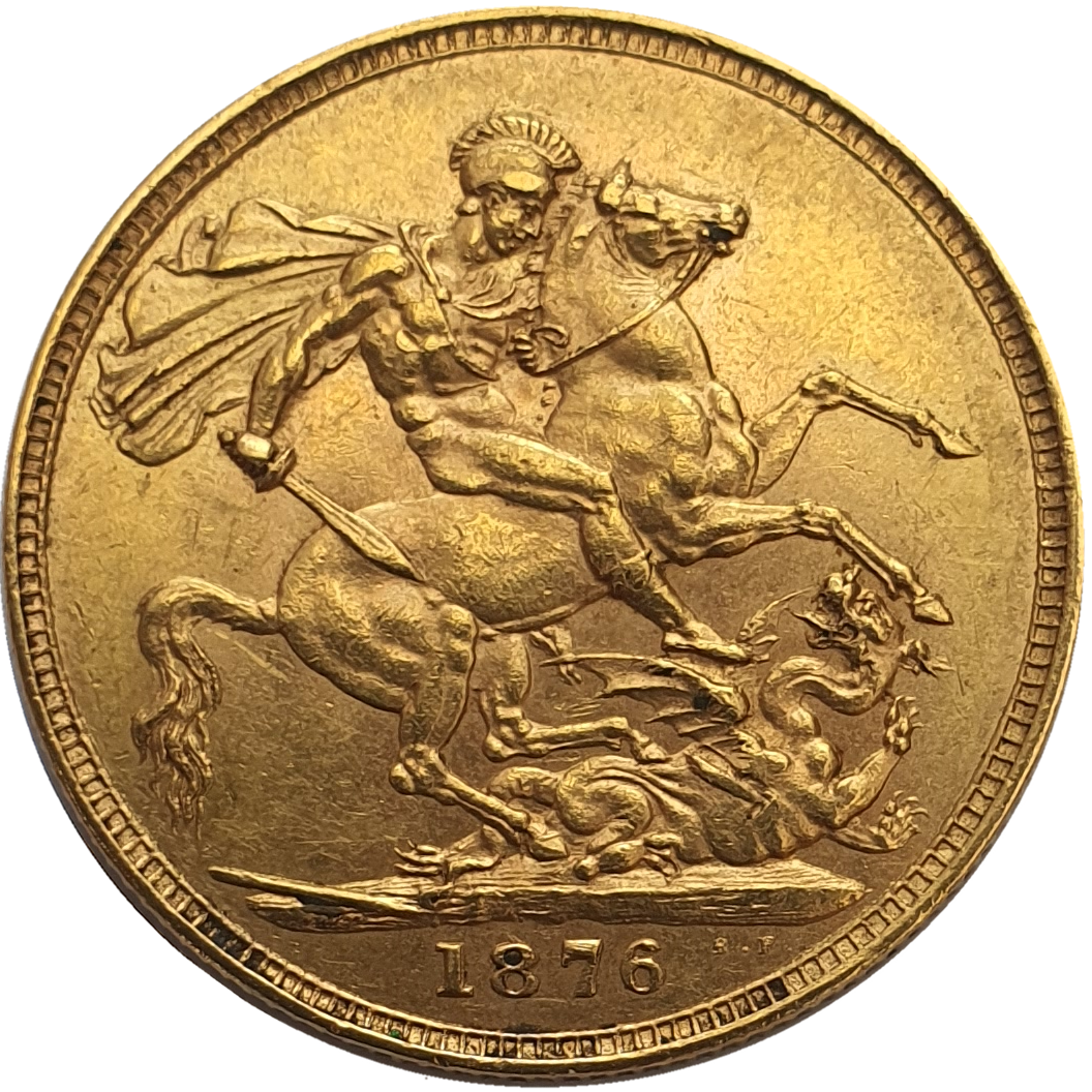 1876 Queen Victoria Young Head Gold Sovereign