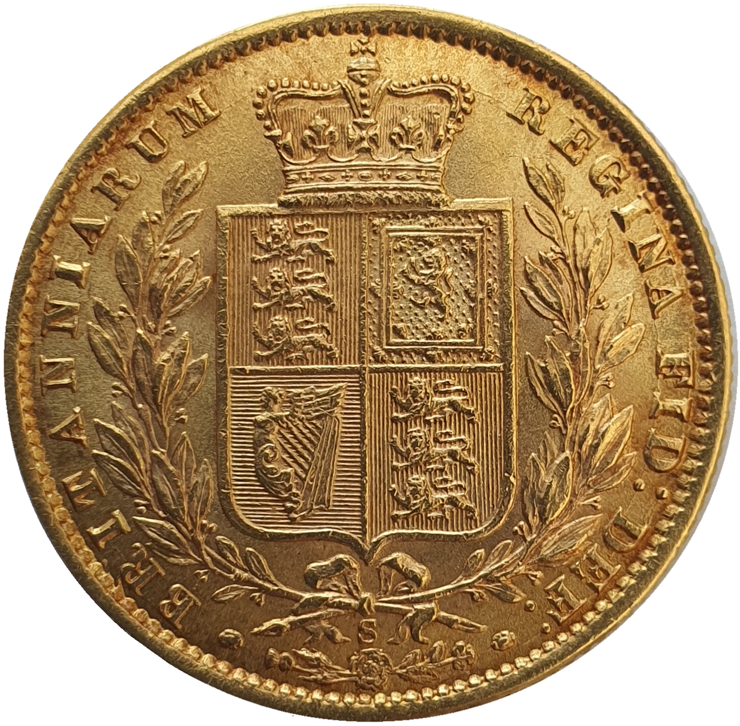 1877-S Queen Victoria Shield Reverse Sovereign