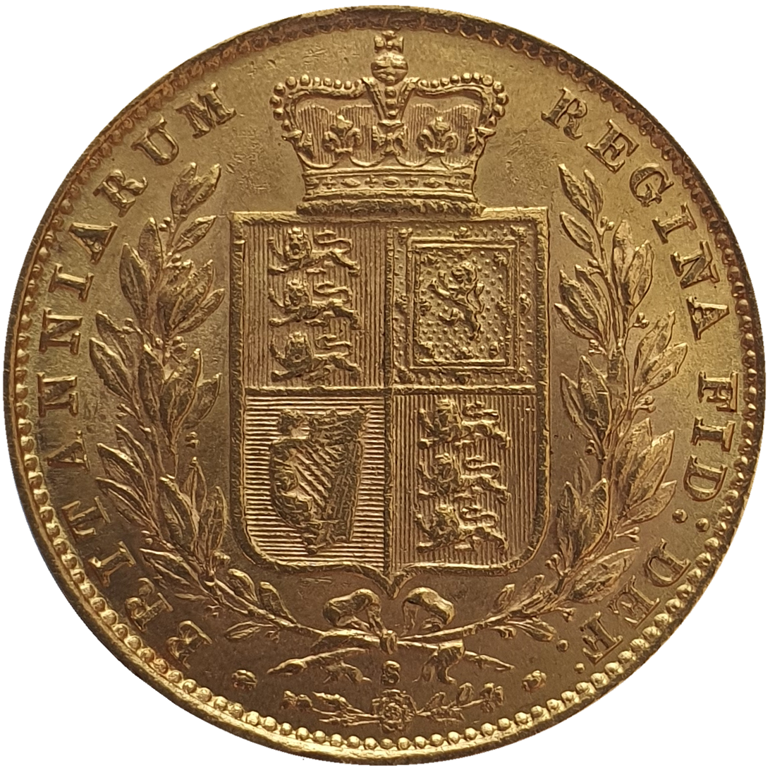1879-S Queen Victoria Shield Reverse Sovereign