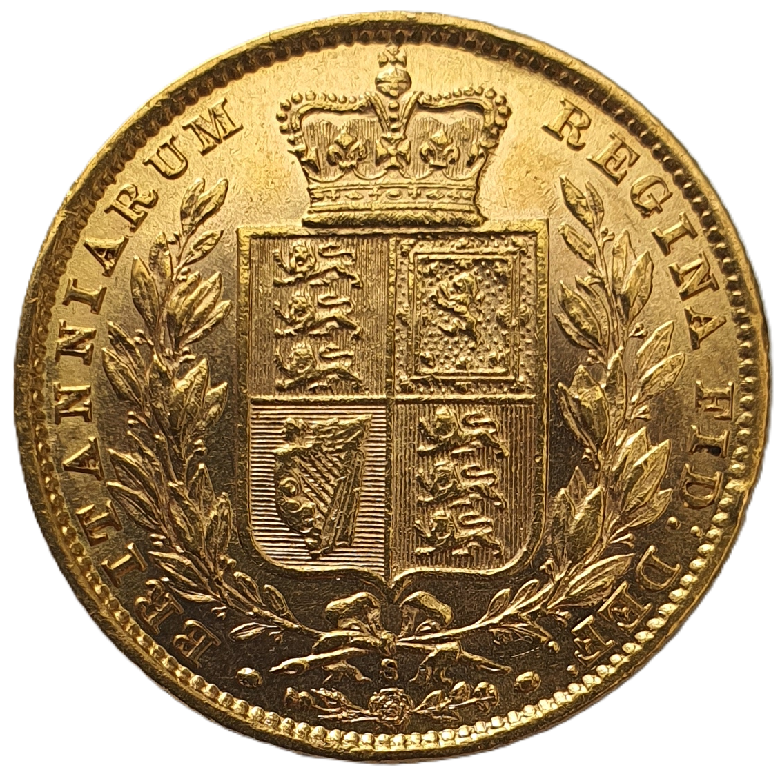 1880-S Queen Victoria Shield Reverse Sovereign