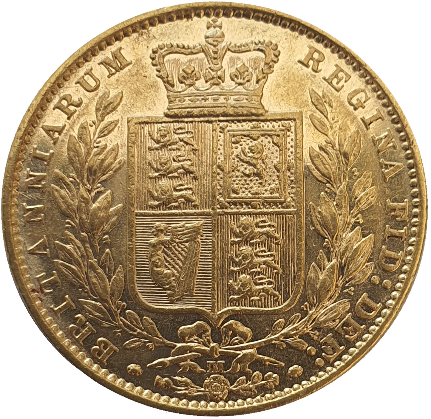 1882-M Queen Victoria Shield Reverse Sovereign