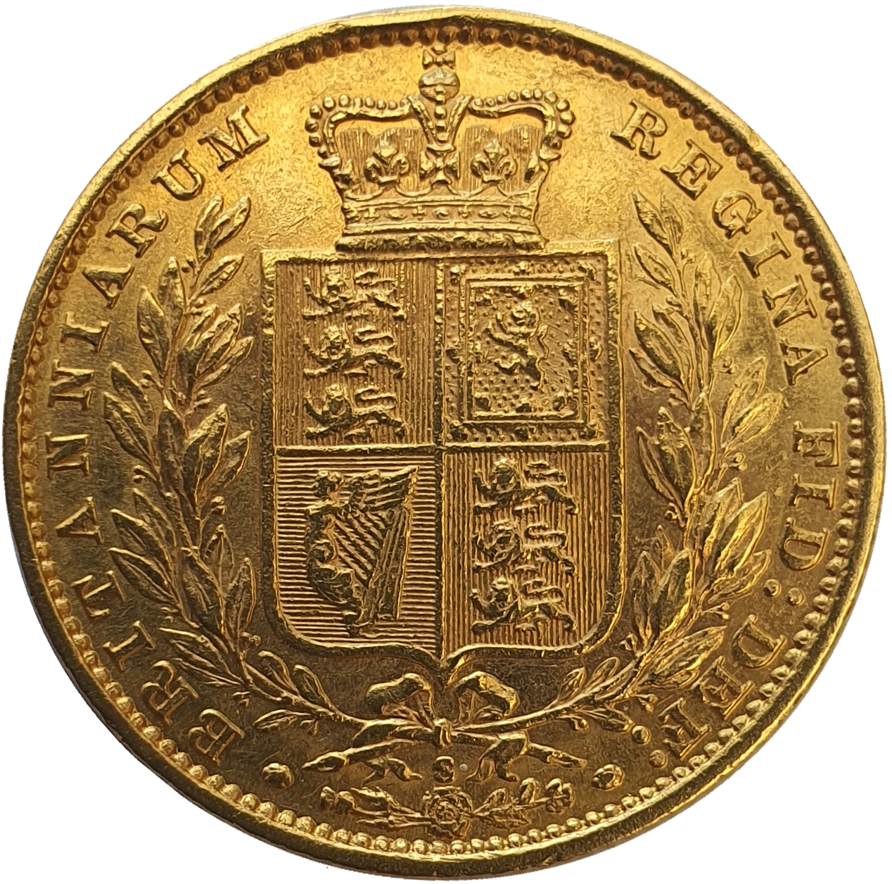 1882-S Queen Victoria Shield Reverse Sovereign