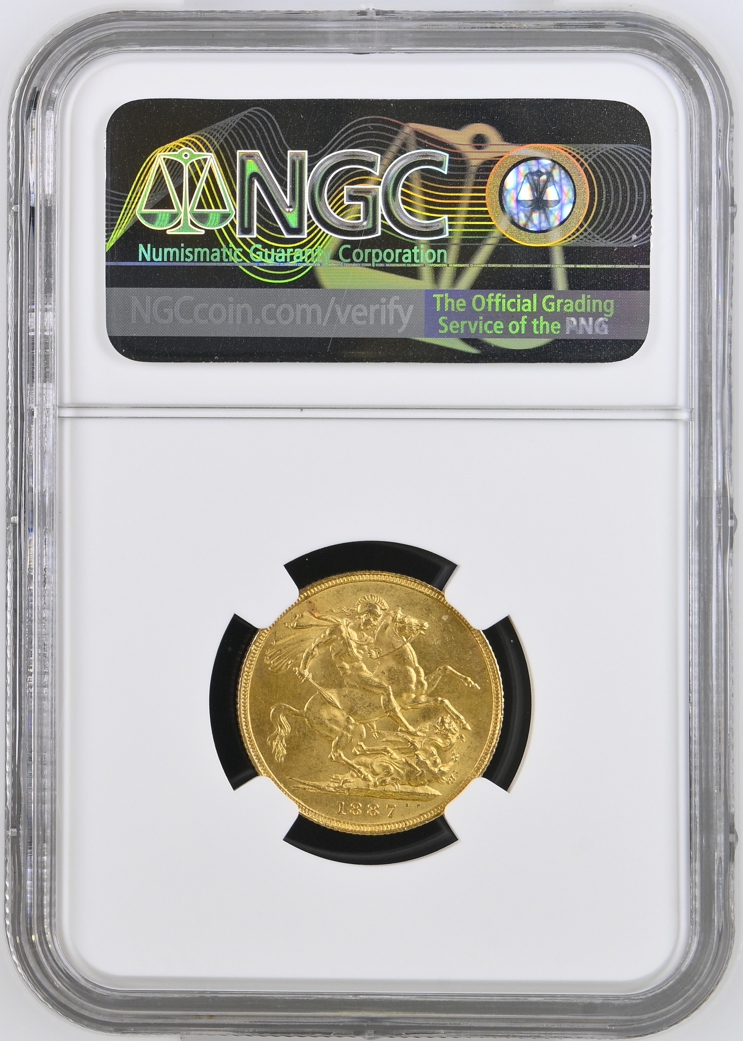 1887 Queen Victoria Jubilee Head Gold Sovereign - (First Bust) DISH L7 - NGC MS62