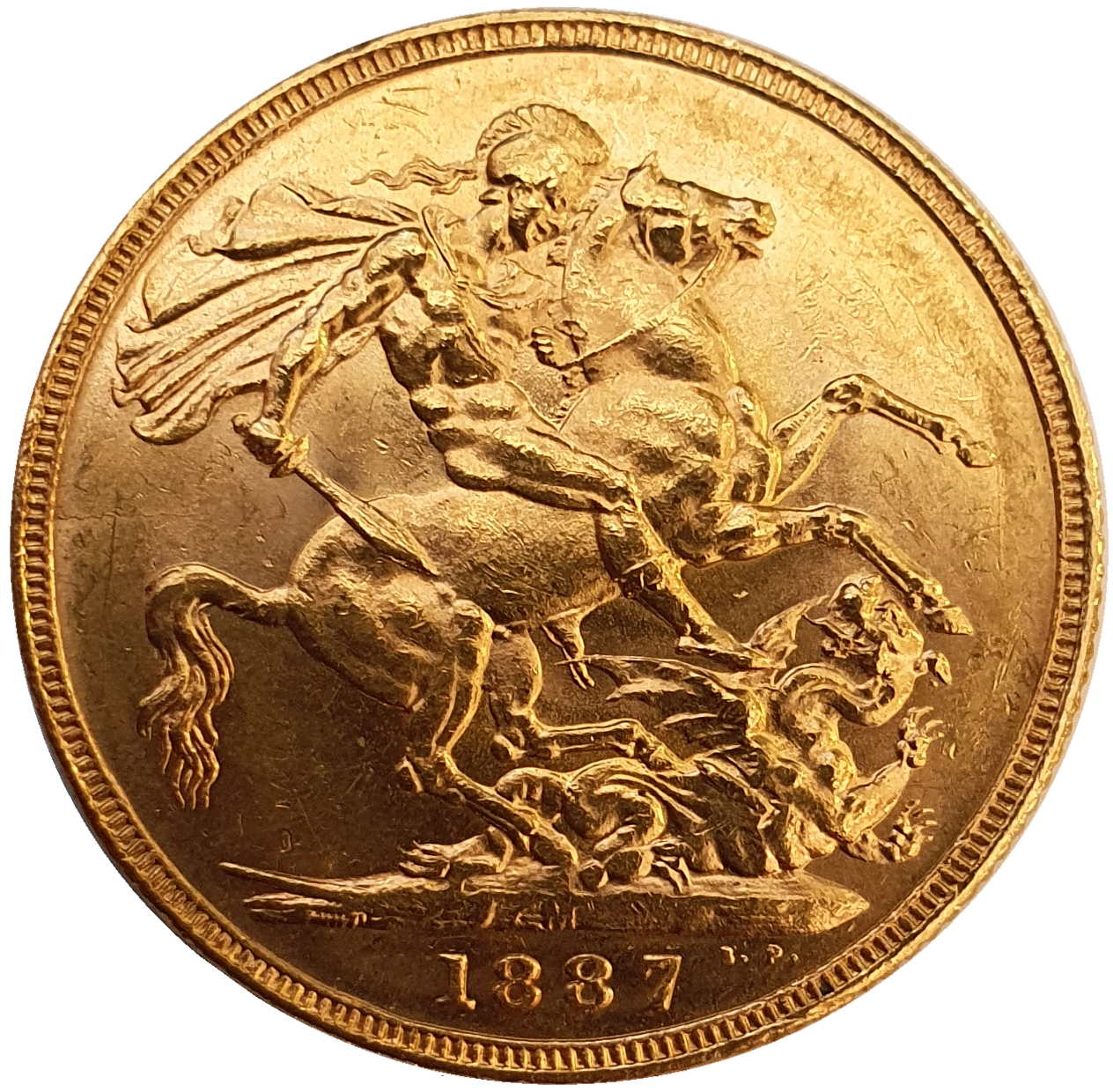 1887-M Queen Victoria Jubilee Head Gold Sovereign - DISH M7