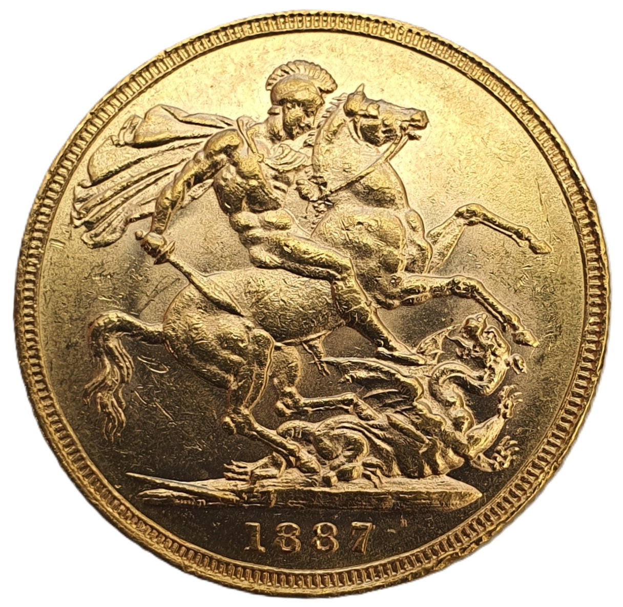 1887-M Queen Victoria Young Head Gold Sovereign
