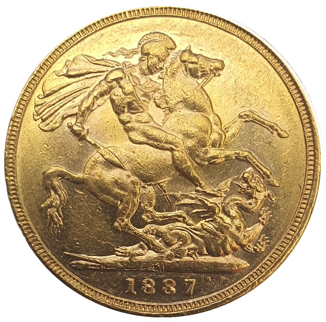 1887-M Queen Victoria Jubilee Head Gold Sovereign - (Extremely Rare) DISH M1