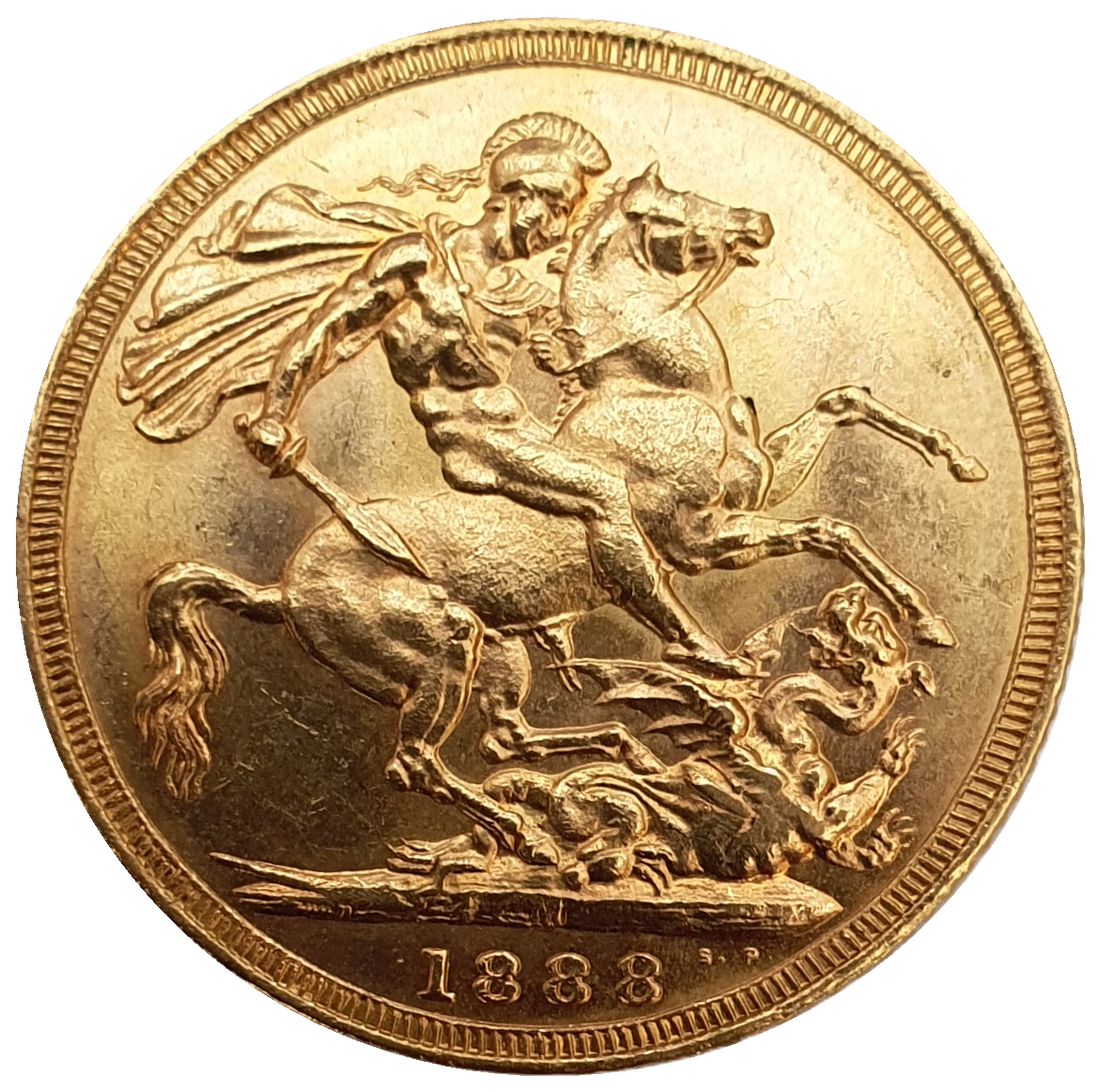 1888-M Queen Victoria Jubilee Head Gold Sovereign - (Second Bust) DISH M10
