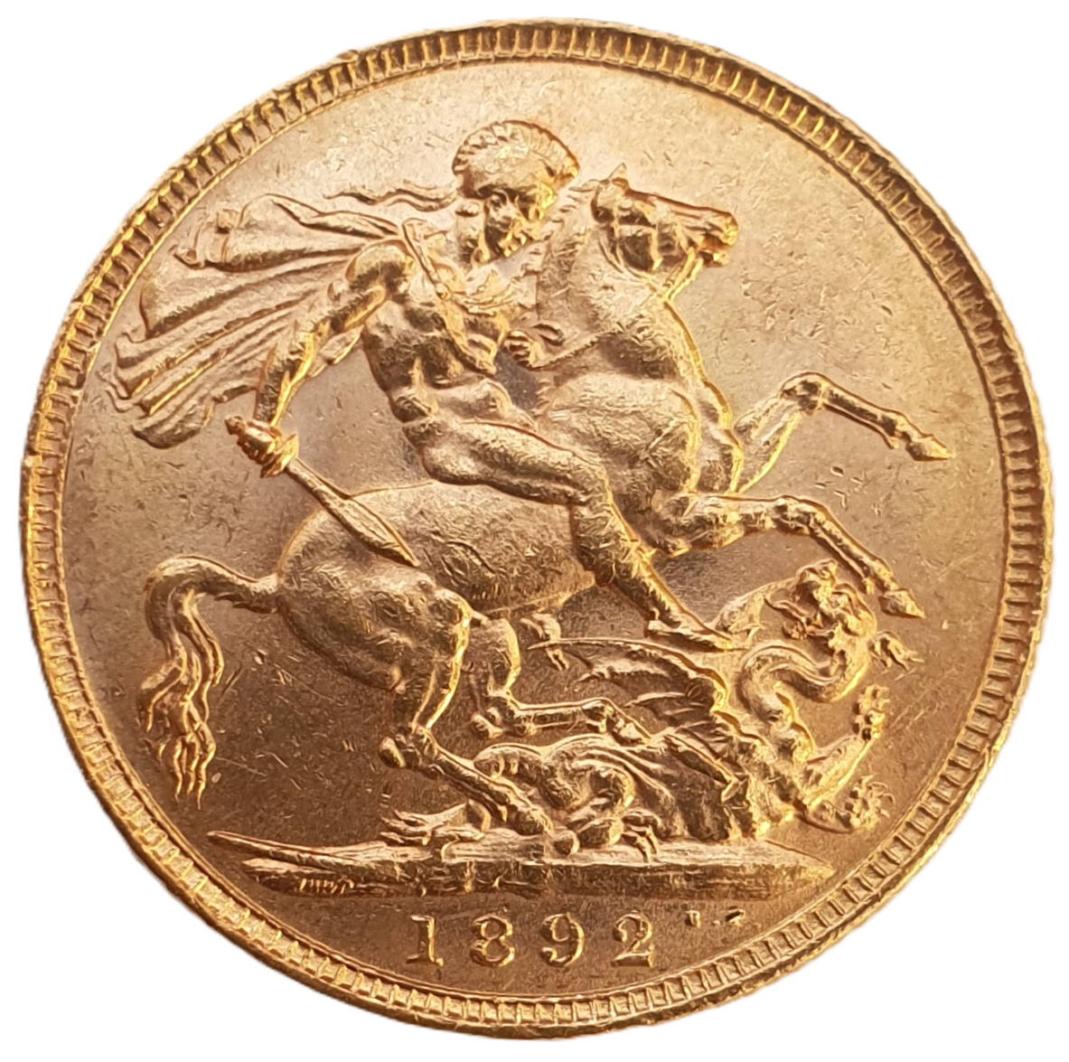 1892 Queen Victoria Jubilee Head Gold Sovereign - (Second Bust) DISH L16