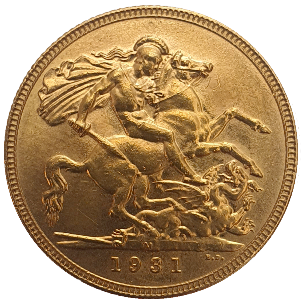 1931-M King George V Gold Sovereign (Melbourne) Very Rare
