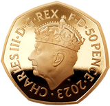 2023 King Charles III Coronation 50p Gold Proof