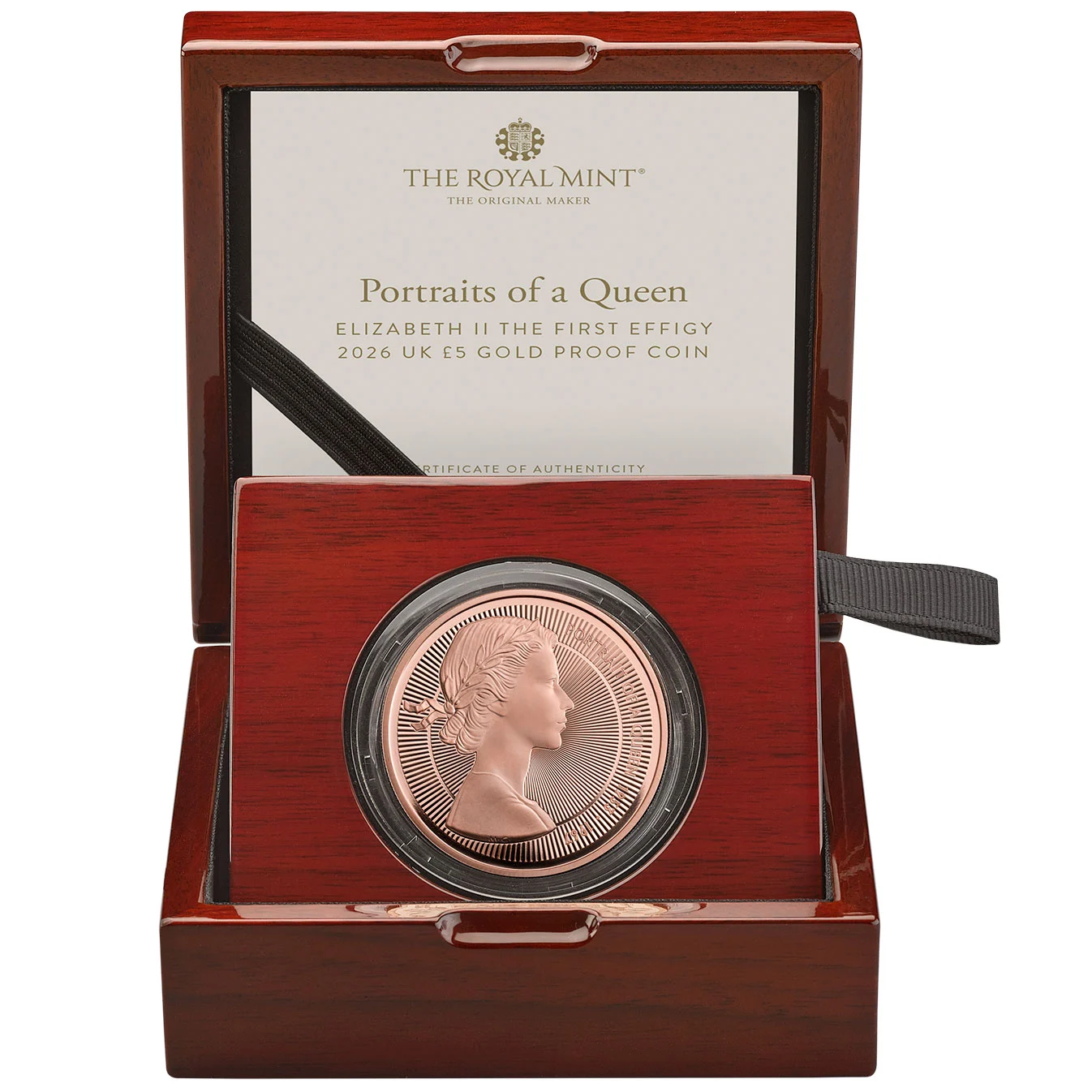2026 Portraits of a Queen - Elizabeth II The First Effigy £5 Crown Gold Proof