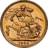 1899-M Queen Victoria Widow Head Gold Sovereign - NGC MS-61 UNC