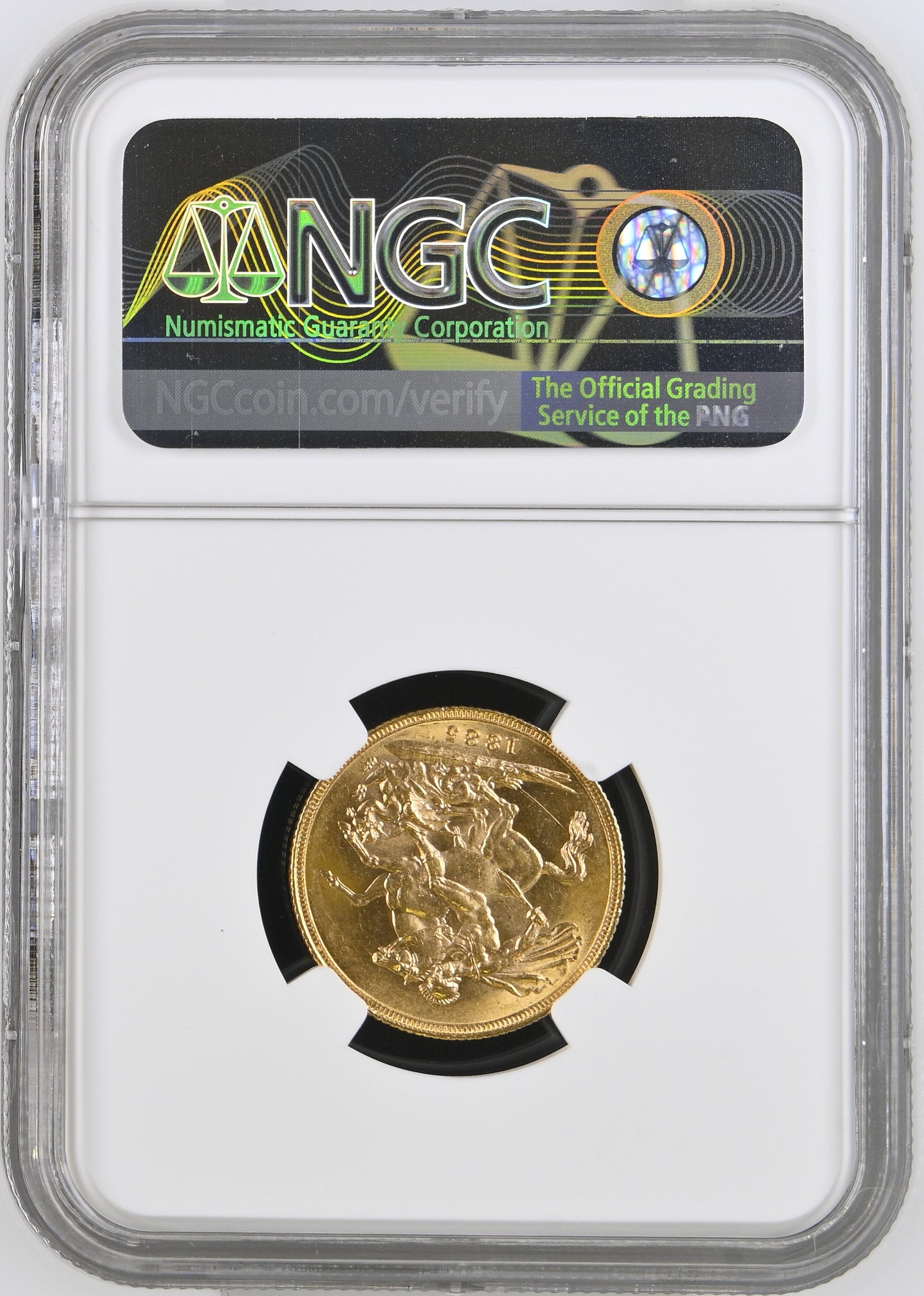 1885 Queen Victoria Young Head Gold Sovereign (Sydney) NGC MS 61