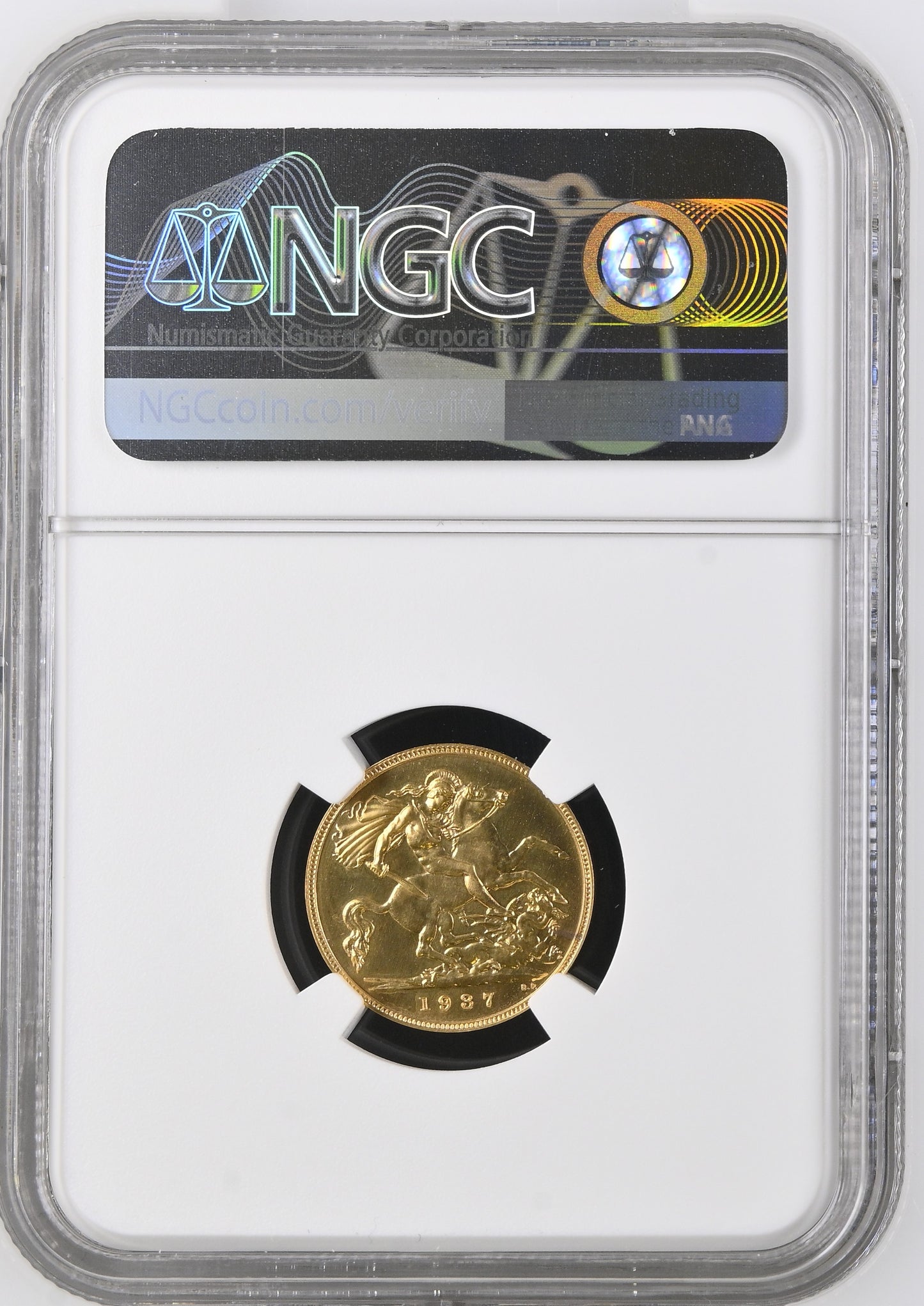 1937 King George VI Proof Specimen Half Sovereign - NGC PF64