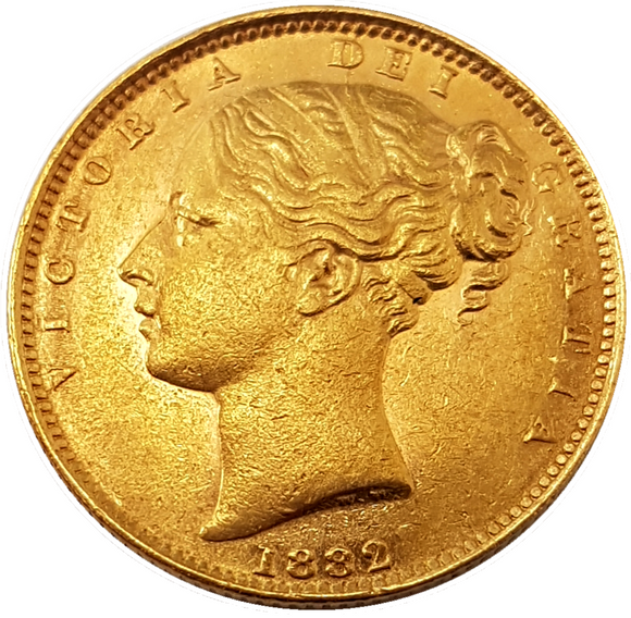 1882-S Queen Victoria Shield Reverse Sovereign - SYDNEY